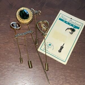 Hat Pin Collection Kiwi Paris Prayer Hands Emerald Butterfly